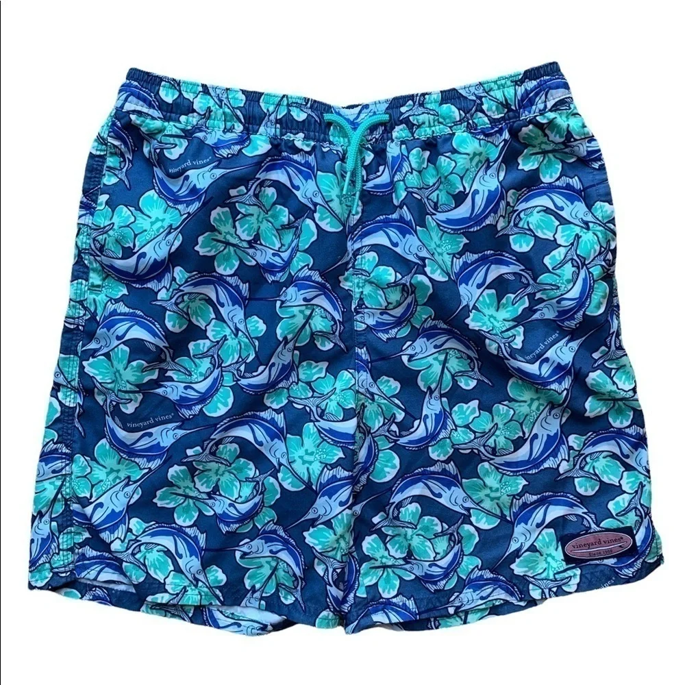 Vineyard Vines Marlin Flowers Chappy Swim Trunks